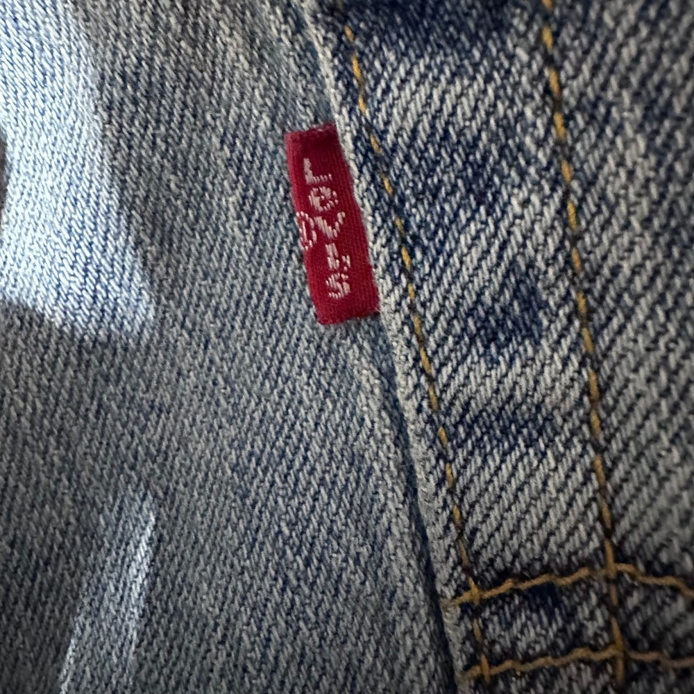 Levis 505‎ Nouveau Low Straight Jeans Medium Wash Blue Denim Size 12M 34x30 - Picture 5 of 8